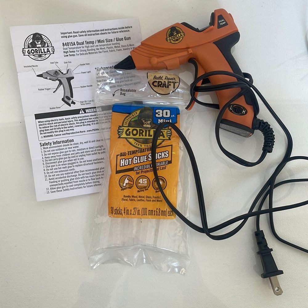Gorilla Mini Hot Glue Gun Dual Temp Stick